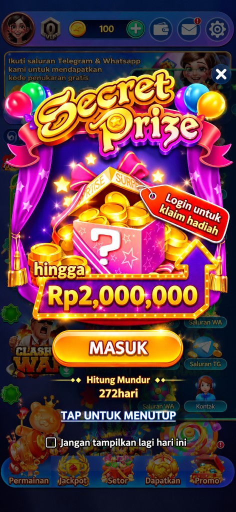 Popup bonus Secret Prize Dana Game